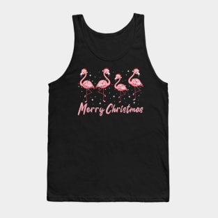 Merry Christmas Flamingo Funny Christmas Tank Top